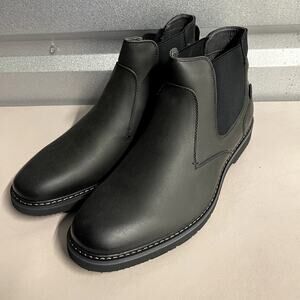 Nunn Bush Men's Black Lightweight Dakota Plain Toe Chelsea Ankle Boots - US 9.5